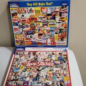 2/$16 WHITE MOUNTAIN PUZZLES 1000 pc They Still Make That & Love Stories